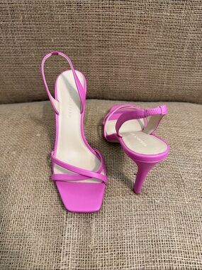 Veronica Beard Hot Pink Strappy Slingback Heels